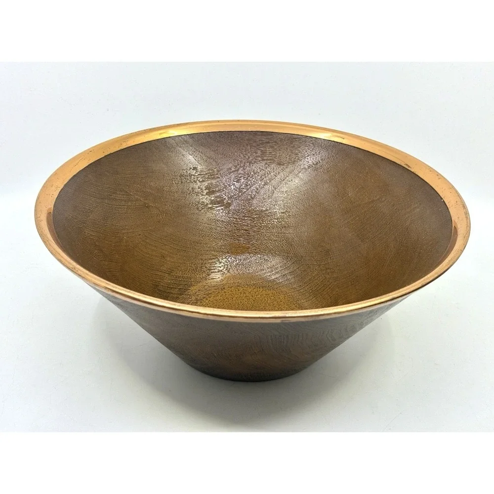 Vintage Coppercraft Guild Serving Mixing Copper Trim Salad Bow